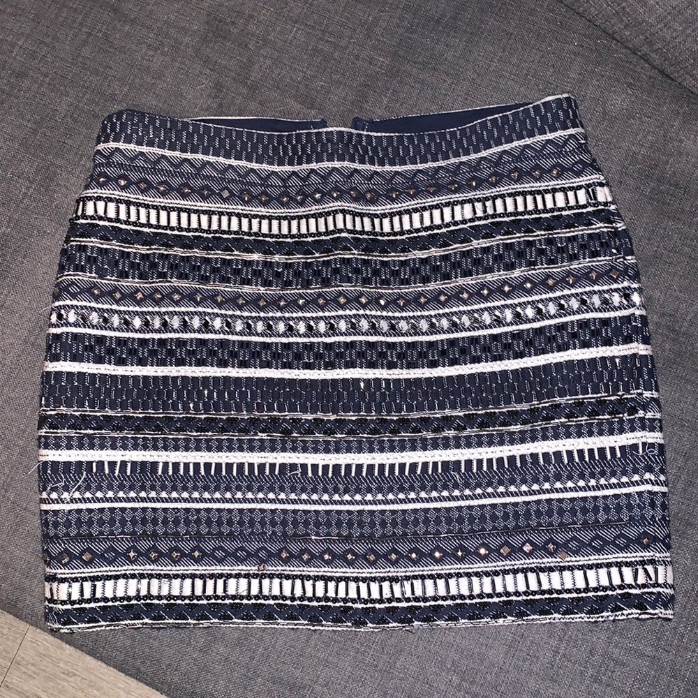 MNG beaded / embellished mini skirt, size 4